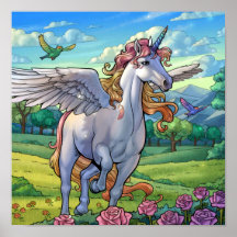 Magical Rainbow Unicorn Pegasus Fairy Tale Kingdom