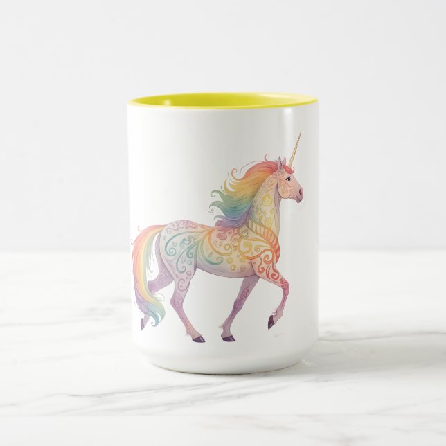 Magical Rainbow Unicorn  Personalised  Mug (Center)