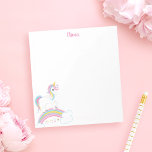 Magical Rainbow Unicorn Personalised Notepad<br><div class="desc">Cute unicorn notepad with stars and a rainbow. Personalise with her name to make a fun gift for a girl!</div>