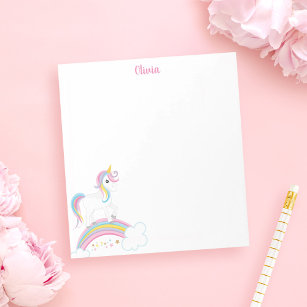 Magical Rainbow Unicorn Personalised Notepad