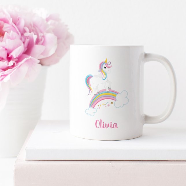 Magical Rainbow Unicorn Personalized Coffee Mug (Creator Uploaded)