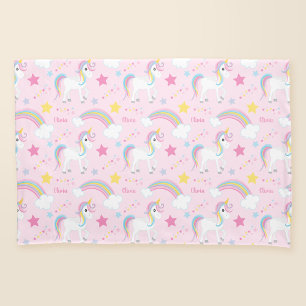 Magical Rainbow Unicorn Pink Personalised Pillowcase