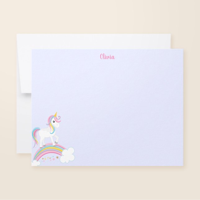 Magical Rainbow Unicorn Purple Personalised Card (Creator Uploaded)