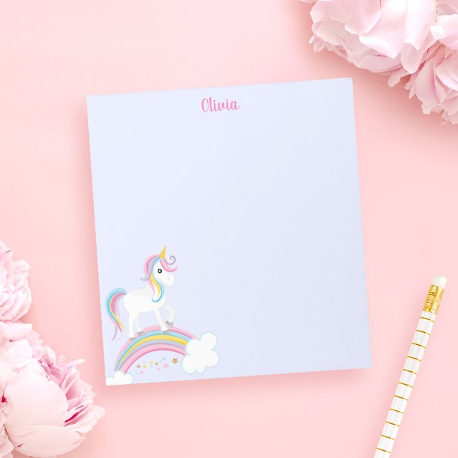 Magical Rainbow Unicorn Purple Personalised Notepad (Creator Uploaded)