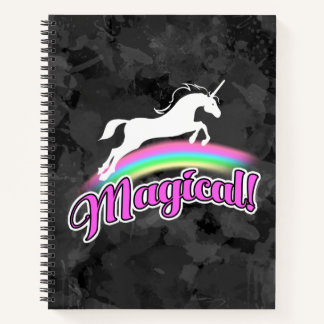 Magical Rainbow Unicorn Retro 80s Notebook
