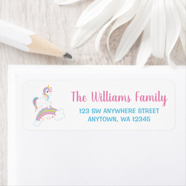 Magical Rainbow Unicorn Return Address (Insitu)