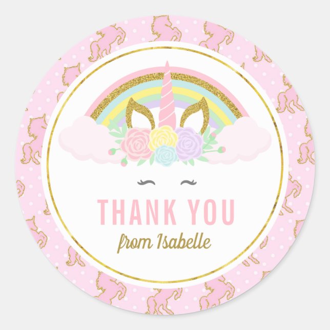 Magical Rainbow Unicorn Stickers (Front)