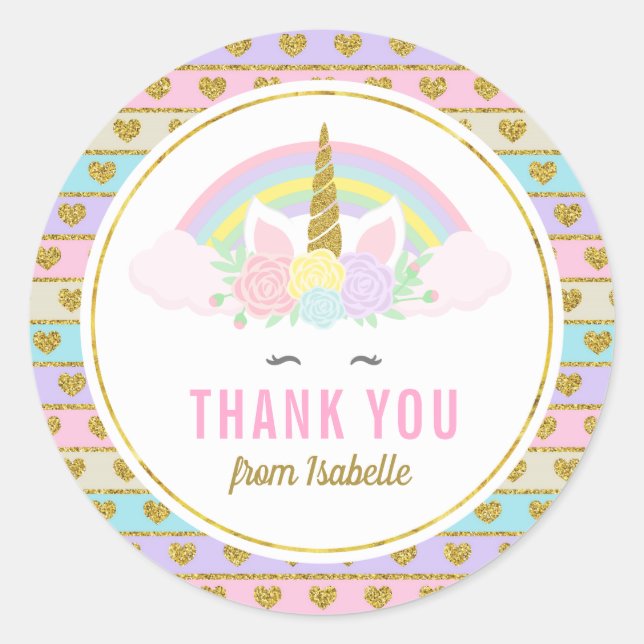 Magical Rainbow Unicorn Stickers (Front)
