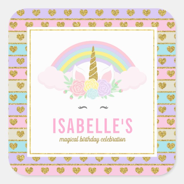 Magical Rainbow Unicorn Stickers (Front)