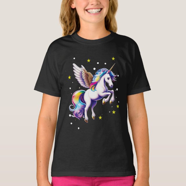 Magical Rainbow Unicorn  T-Shirt (Front)