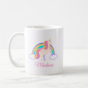 Magical Rainbow Unicorn Whimsical Personalised Coffee Mug