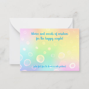 Magical Rainbow Wedding Advice Card