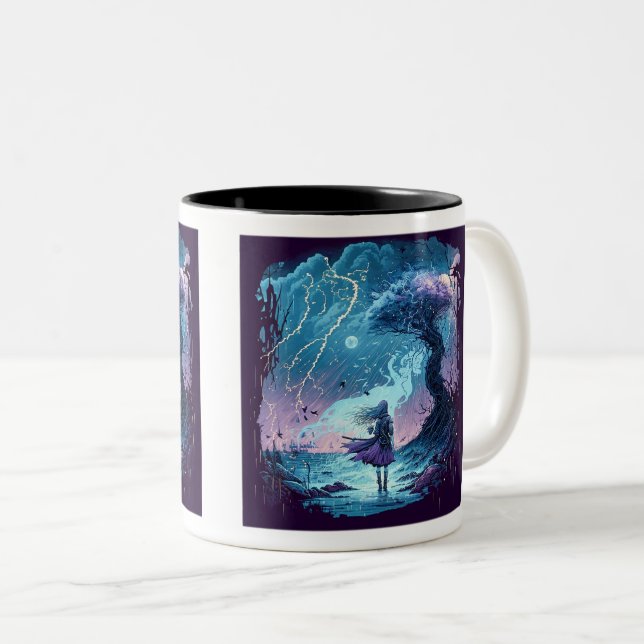 Magical Rainstorm Two-Tone Mug, 11 oz  Coffee Mug (Front Right)