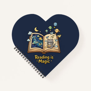 Magical Reading Adventure - Kawaii Bookish Design Notebook