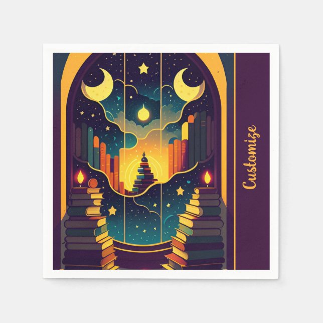 Magical Realm Of Books 2 Napkin (Front)