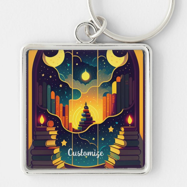 Magical Realm Of Books Key Ring (Front)