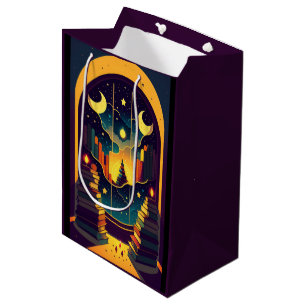 Magical Realm Of Books Purple Medium Gift Bag