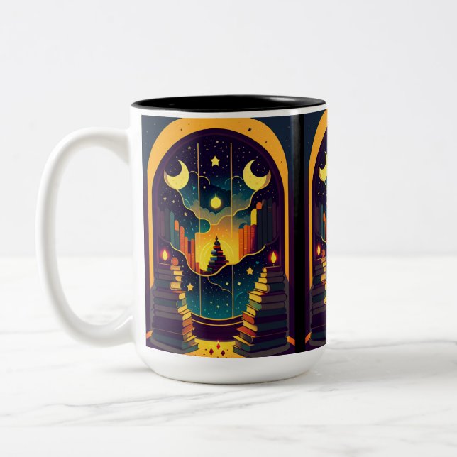 Magical Realm Of Books Two-Tone Coffee Mug (Left)