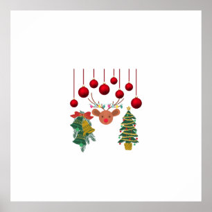 Magical Reindeer Bells and Christmas Tree Design  Poster
