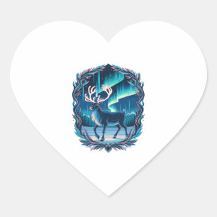 Magical Reindeer Glow Heart Sticker