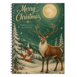 Magical Reindeer Winter Moonlight Notebook