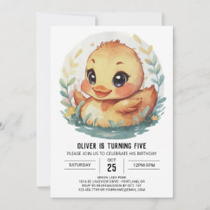 Magical River Duck Birthday Invitation