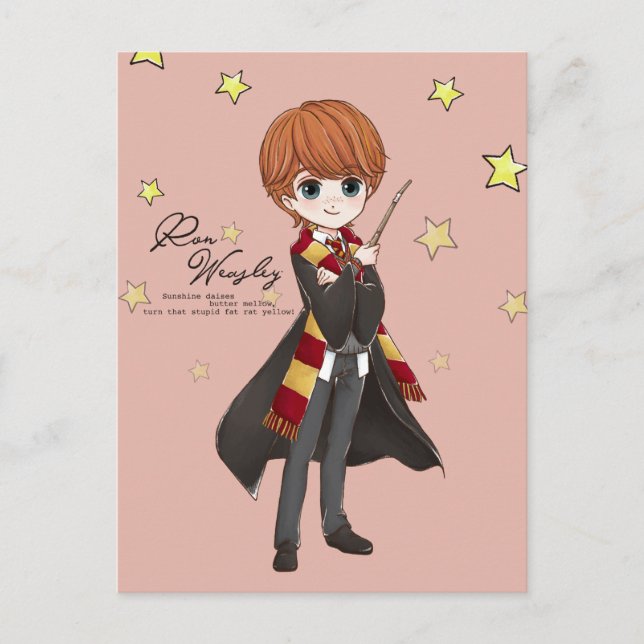 Magical Ron Weasley Watercolor Invitation Postcard (Front)