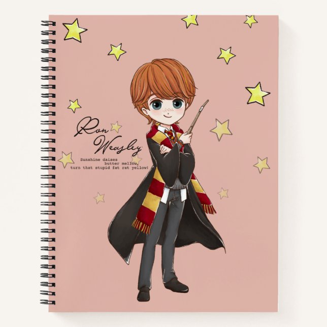 Magical Ron Weasley Watercolor Notebook (Front)