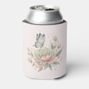Magical Rose and Butterfly Pastel Colors Can Cooler