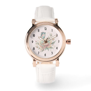 Magical Rose and Butterfly Pastel Colours Watch