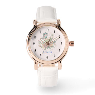 Magical Rose and Butterfly Pastel Colours Watch