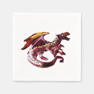 Magical Ruby Red Dragon Celebration Party Napkin