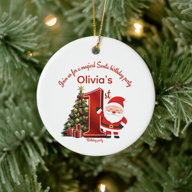 Magical Santa Birthday Design for Kids Ceramic Tree Decoration (Tree)