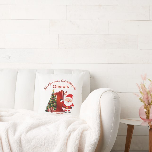 Magical Santa Birthday Design for Kids Cushion (Couch)