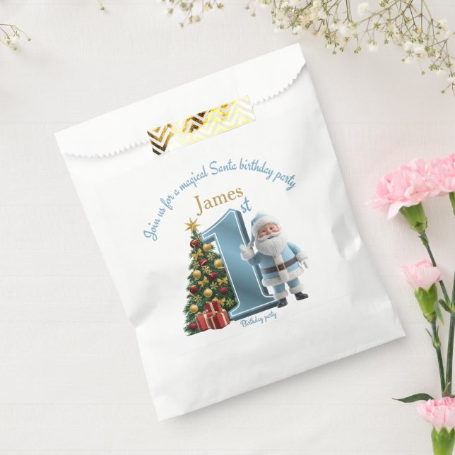 Magical Santa Birthday Invitation – 1st Birthday Favour Bags (Sealed)
