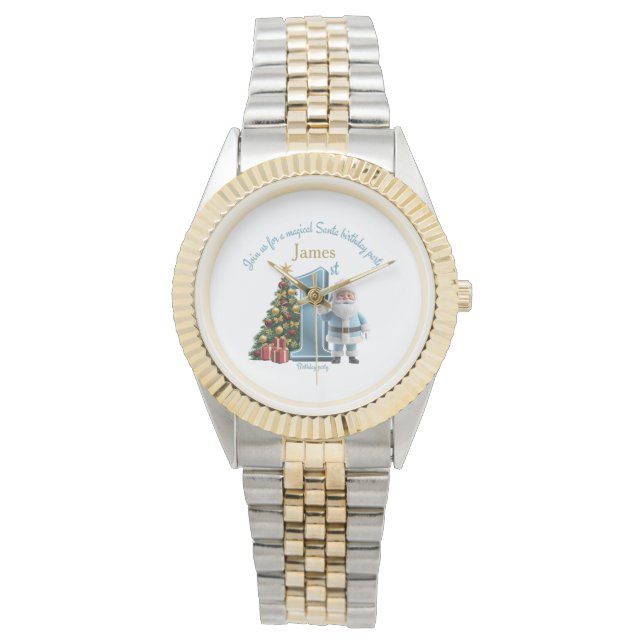 Magical Santa Birthday Invitation – 1st Birthday Watch (Front)