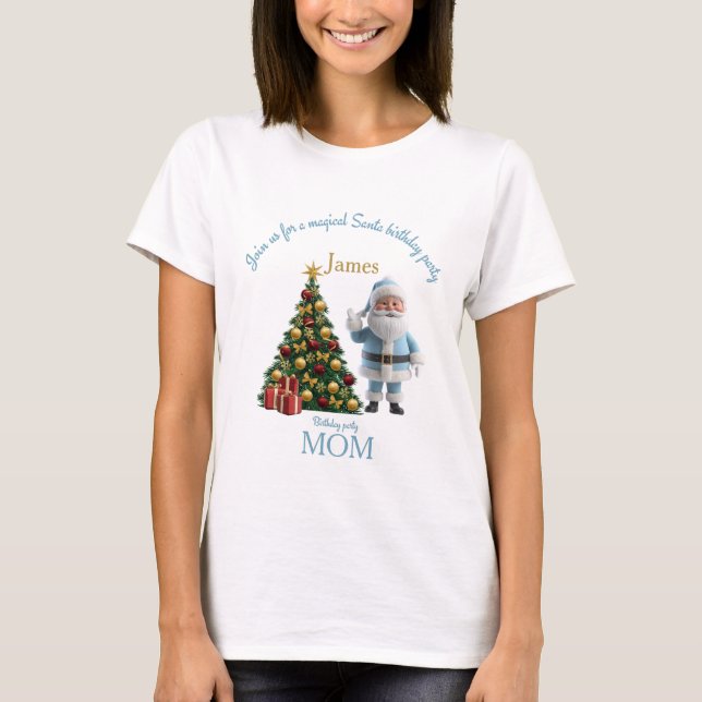 Magical Santa Birthday Invitation T-Shirt (Front)