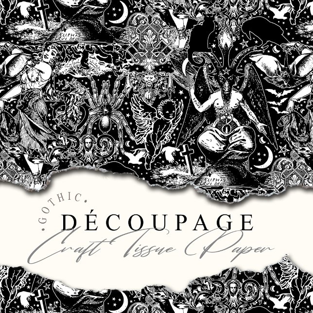 Magical Scrapbook Craft Decoupage Baphomet Gothic Tissue Paper (Enjoy the mystical and the magical with this witchy Baphomet Gothic Tissue Paper.)