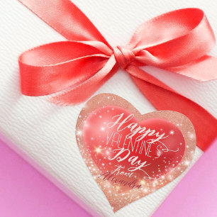 Magical Shimmering Shining Red Heart Valentine's Heart Sticker
