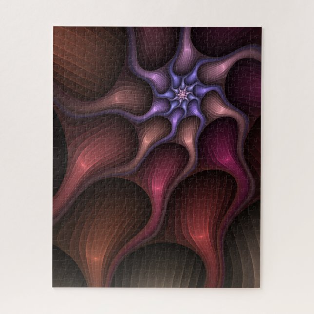 Magical Shiny Abstract Striped Colorful Fractal Jigsaw Puzzle (Vertical)