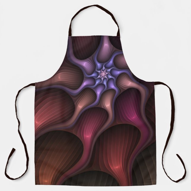 Magical Shiny Abstract Striped Colourful Fractal Apron (Front)