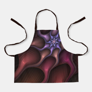 Magical Shiny Abstract Striped Colourful Fractal Apron
