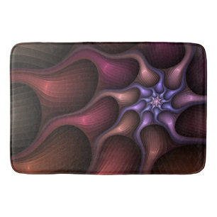 Magical Shiny Abstract Striped Colourful Fractal Bath Mat