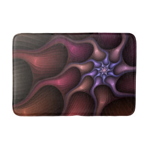 Magical Shiny Abstract Striped Colourful Fractal Bath Mat