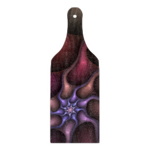 Magical Shiny Abstract Striped Colourful Fractal Cutting Board