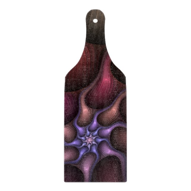 Magical Shiny Abstract Striped Colourful Fractal Cutting Board (Front)