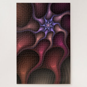 Magical Shiny Abstract Striped Colourful Fractal Jigsaw Puzzle