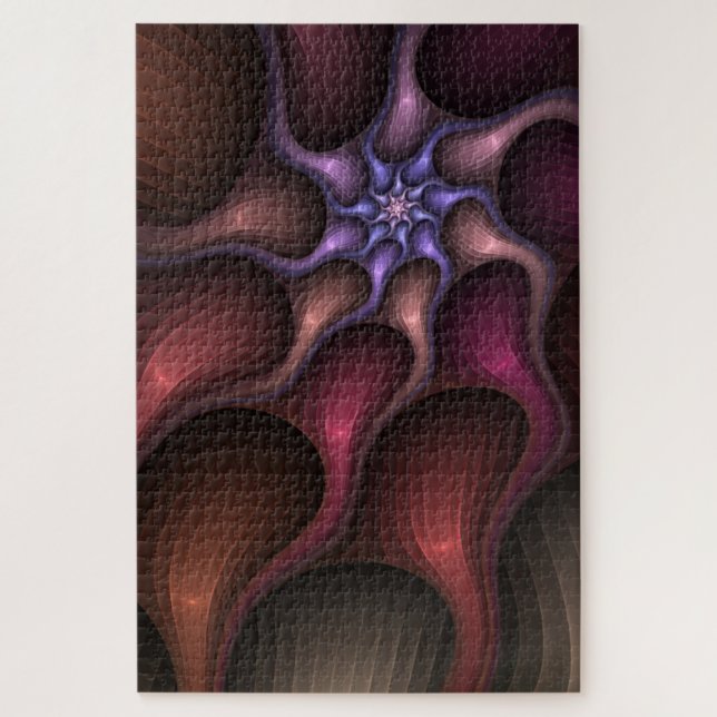 Magical Shiny Abstract Striped Colourful Fractal Jigsaw Puzzle (Vertical)