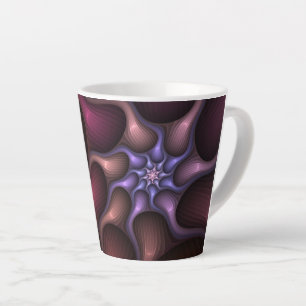 Magical Shiny Abstract Striped Colourful Fractal Latte Mug