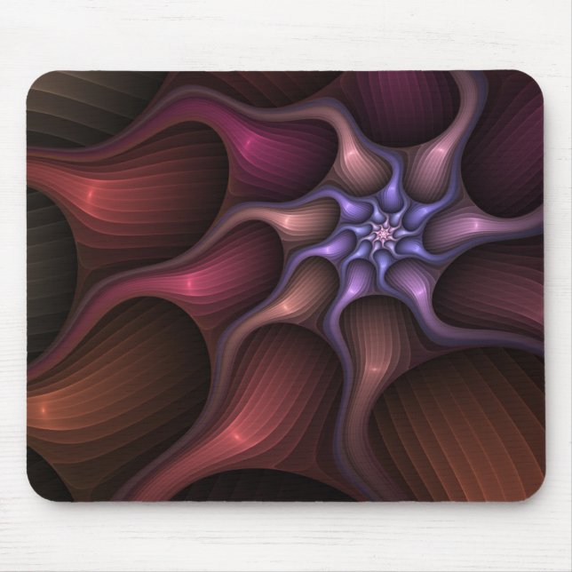 Magical Shiny Abstract Striped Colourful Fractal Mouse Mat (Front)